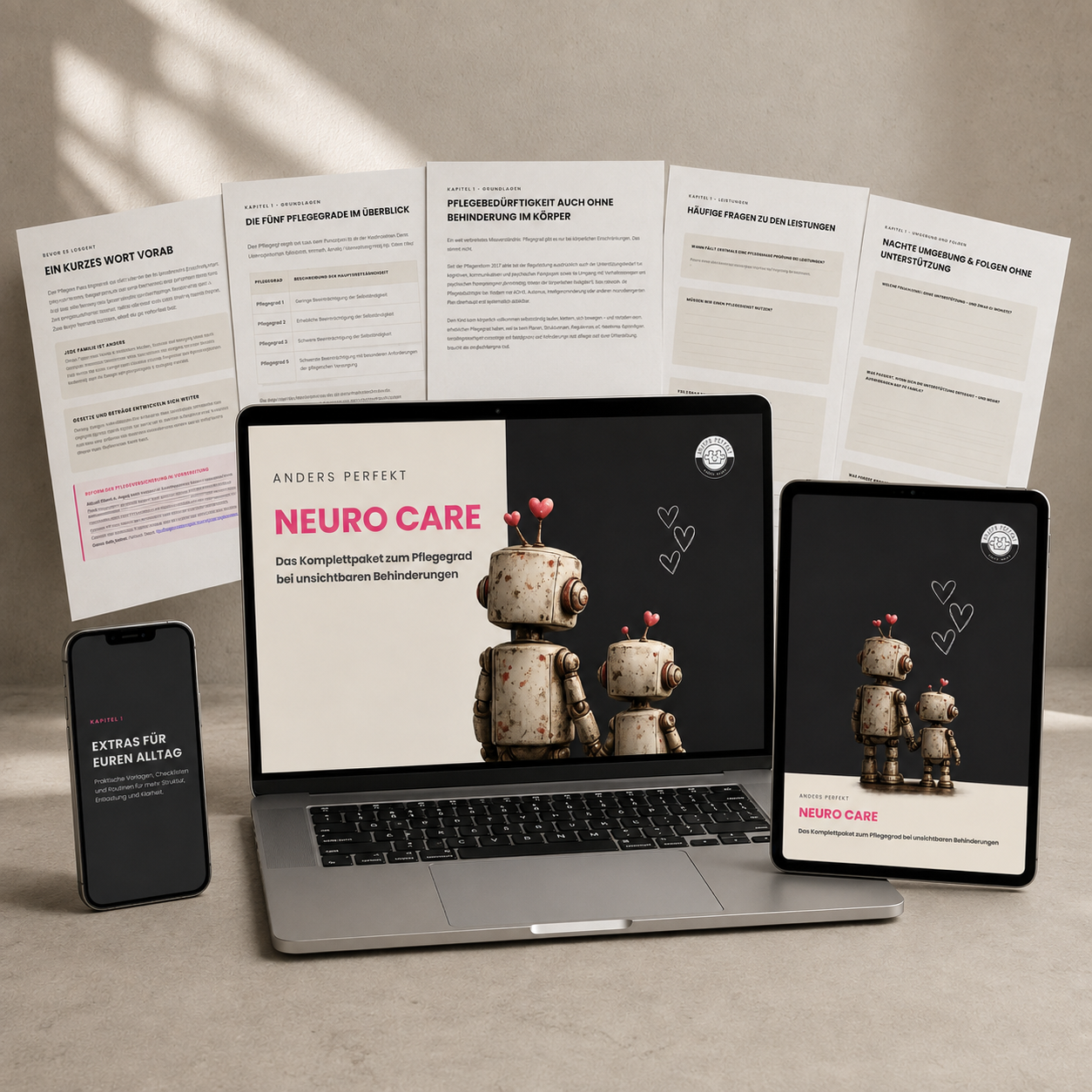 NEURO CARE auf Laptop, Tablet und Smartphone