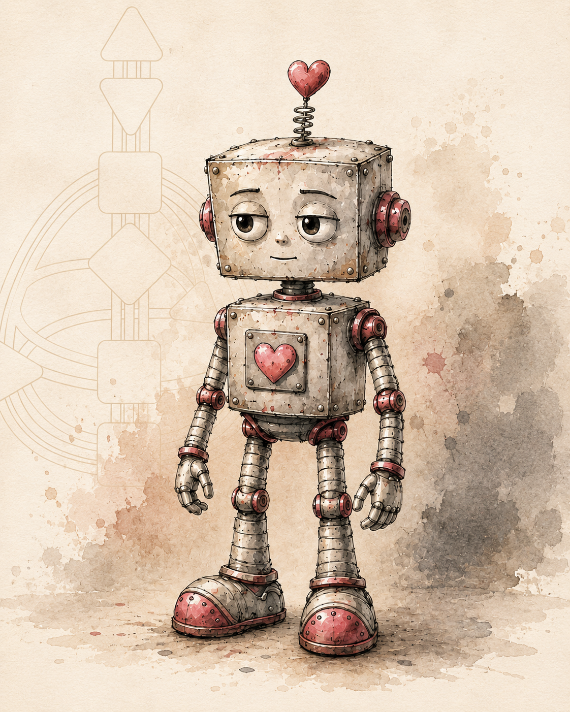 Illustration: Roboter hilft beim Papierkram für Familien mit neurodivergenten Kindern
